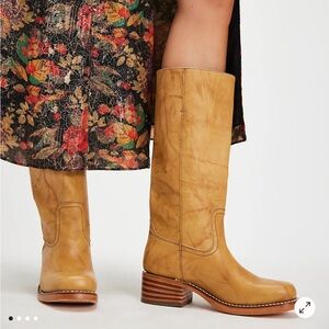 Free People Frye Campus 14L Calf Boots 7 banana tan
